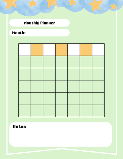 Kawaii Space Planner Bundle - Green