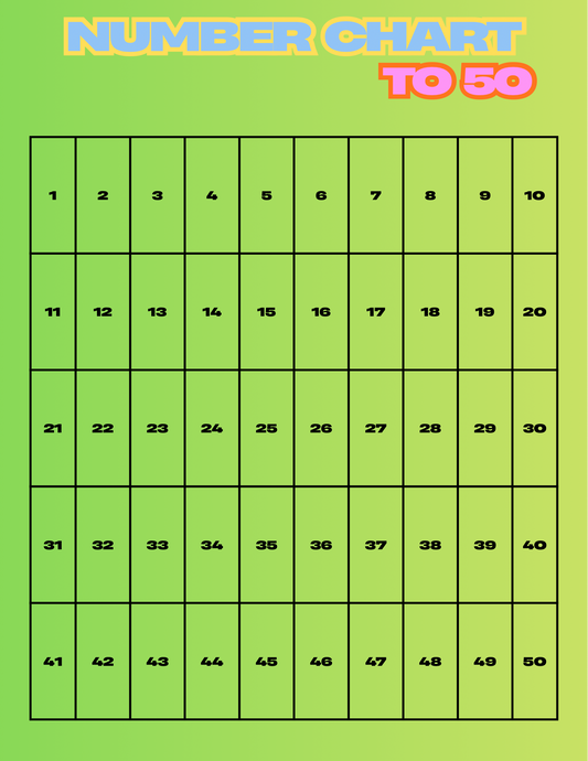 Number Chart - 50 (Green)