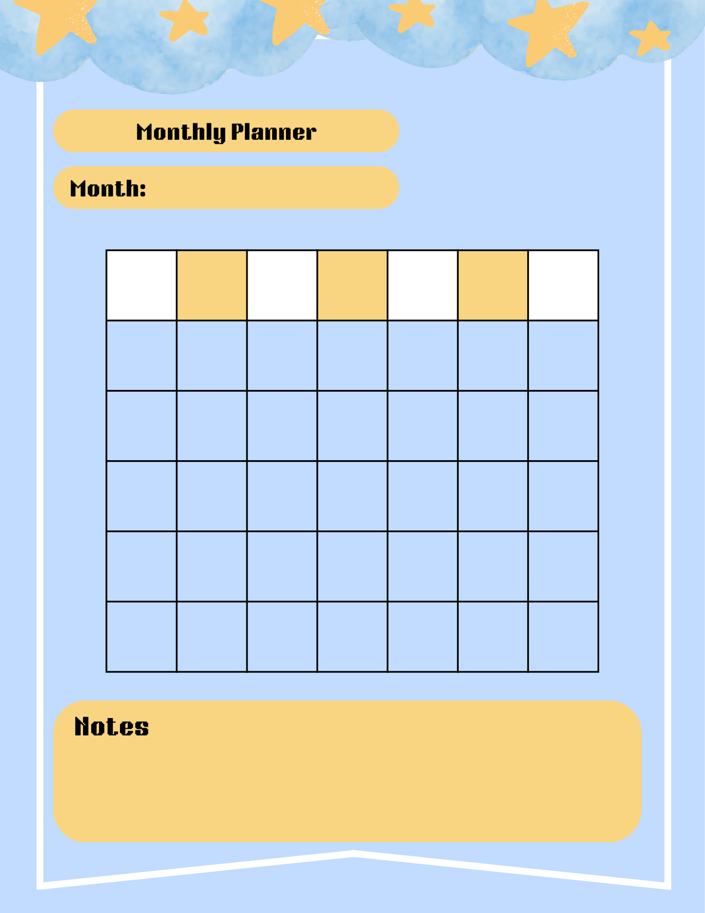 Kawaii Space Planner Bundle - Blue