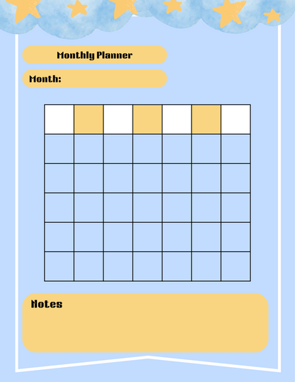 Kawaii Space Planner Bundle - Blue